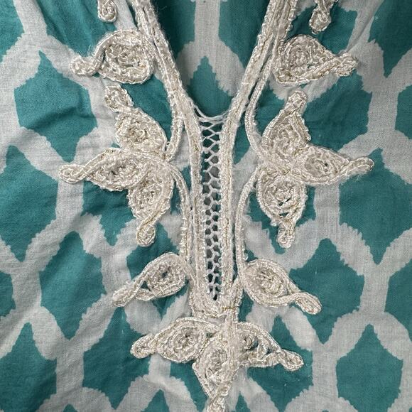 Roberta Roller Rabbit Lightweight Tunic Swim Cover Up 3/4 Sleeve Medium - Picture 4 of 7